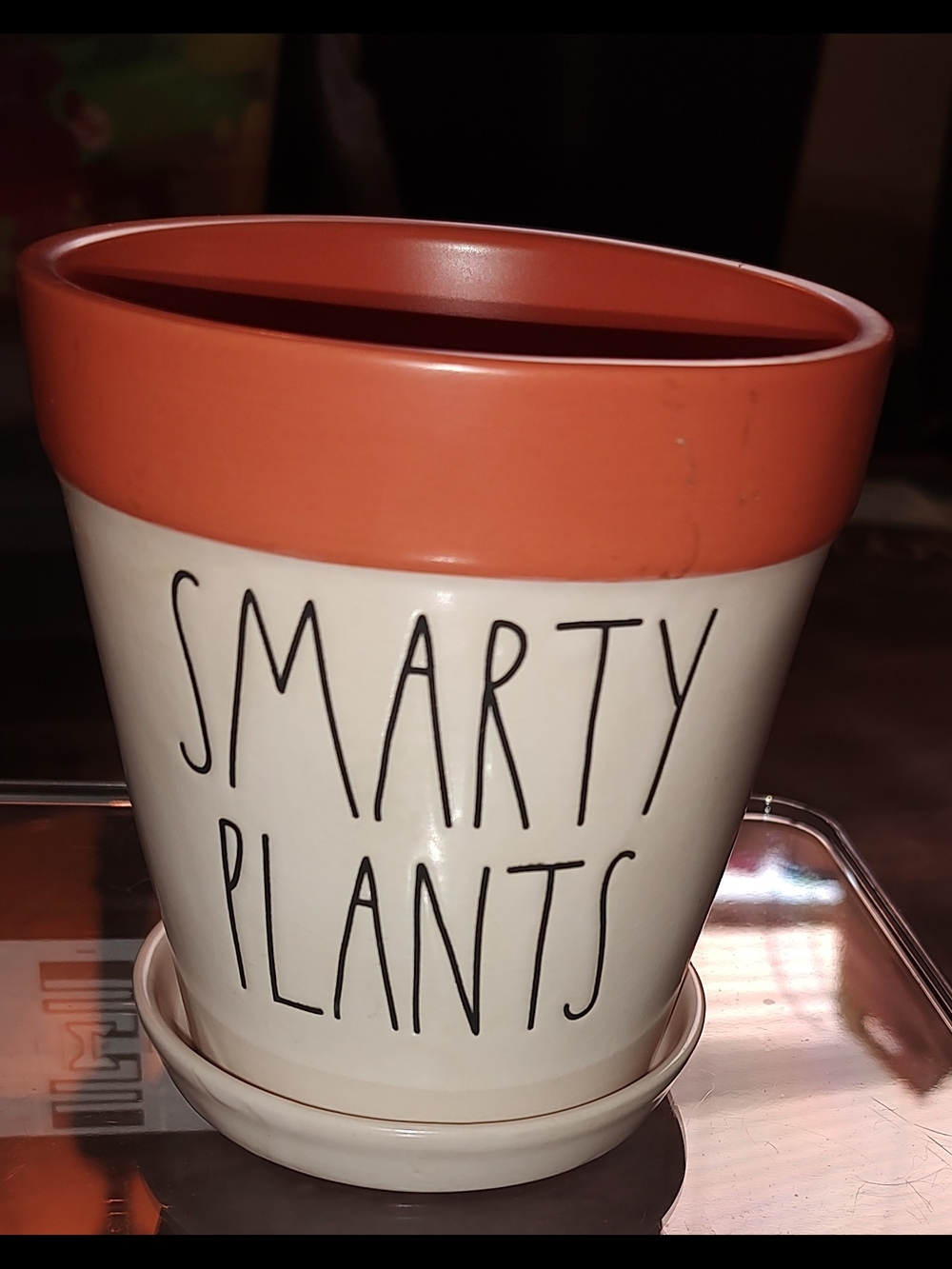 New! HTF Rae Dunn Smarty Plants Ceramic Planter. 7"